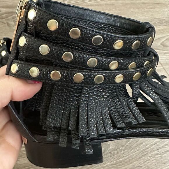 Burberry Gladiator Black Leather Studded Sandals Made in Italy, Size 38 - Picture 9 of 10